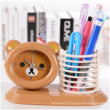 Brown Hand Bass Alarm Clock, High-Quality Plastic Student Desktop Clock